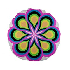 Colorful Feathers Mandala Standard 15  Premium Round Cushions