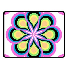 Colorful Feathers Mandala Double Sided Fleece Blanket (small) 