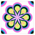 Colorful Feathers Mandala Large Satin Scarf (Square) Front