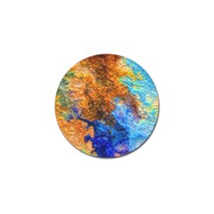 Blue Brown  Texture                                       Golf Ball Marker by LalyLauraFLM