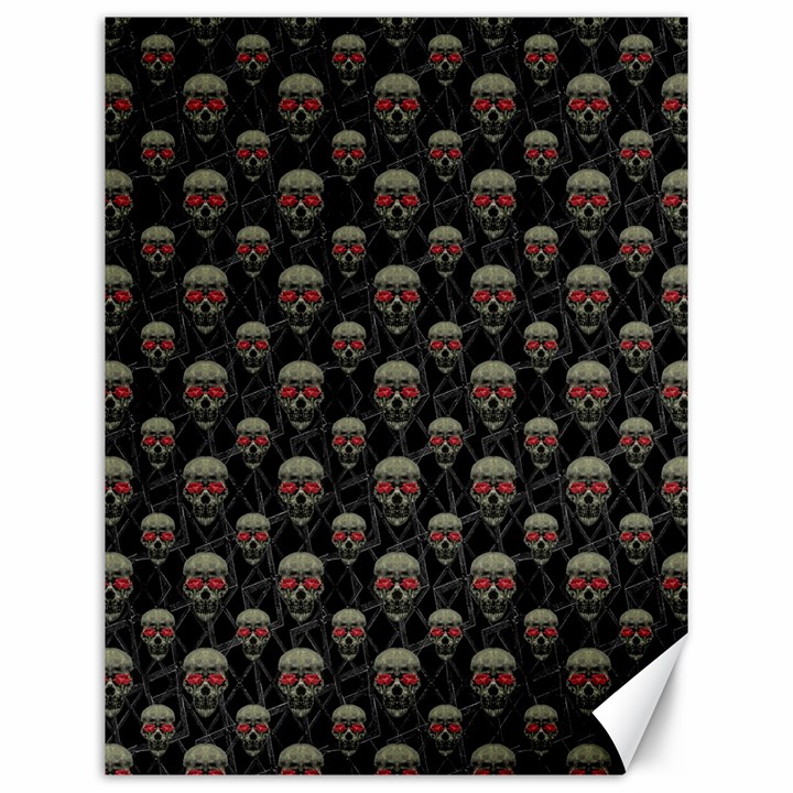 Skulls Motif Pattern Canvas 12  x 16  