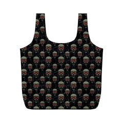 Skulls Motif Pattern Full Print Recycle Bags (m)  by dflcprints