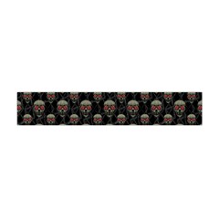 Skulls Motif Pattern Flano Scarf (mini) by dflcprints