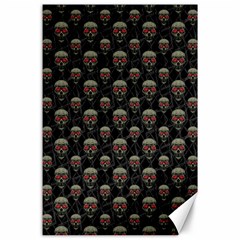 Skulls Motif Pattern Canvas 24  X 36  by dflcprints