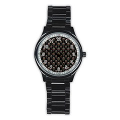 Skulls Motif Pattern Stainless Steel Round Watch by dflcprints