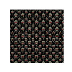 Skulls Motif Pattern Small Satin Scarf (square)