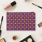 Purple Yellow Swirl Pattern Cosmetic Bag (Medium)  Back