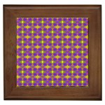 Purple Yellow Swirl Pattern Framed Tiles Front