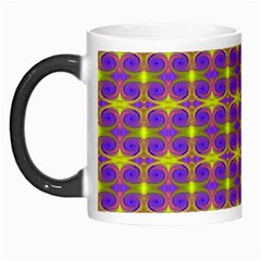 Purple Yellow Swirl Pattern Morph Mugs by BrightVibesDesign