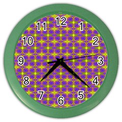 Purple Yellow Swirl Pattern Color Wall Clocks