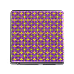 Purple Yellow Swirl Pattern Memory Card Reader (square) by BrightVibesDesign