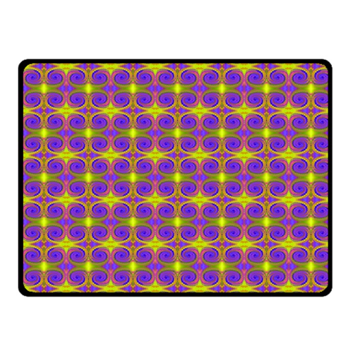 Purple Yellow Swirl Pattern Fleece Blanket (Small)