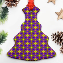 Purple Yellow Swirl Pattern Ornament (christmas Tree)  by BrightVibesDesign