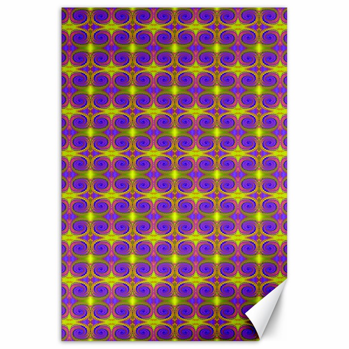 Purple Yellow Swirl Pattern Canvas 20  x 30  