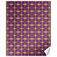 Purple Yellow Swirl Pattern Canvas 11  X 14   by BrightVibesDesign