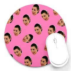 Crying Kim Kardashian Round Mousepads by Valentinaart