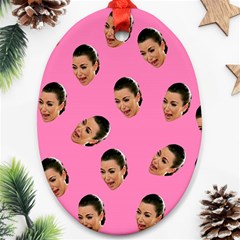 Crying Kim Kardashian Ornament (oval) by Valentinaart