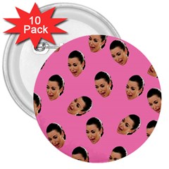 Crying Kim Kardashian 3  Buttons (10 Pack)  by Valentinaart