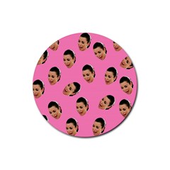 Crying Kim Kardashian Rubber Round Coaster (4 Pack)  by Valentinaart