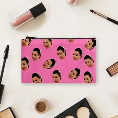 Crying Kim Kardashian Cosmetic Bag (small)  by Valentinaart