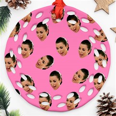 Crying Kim Kardashian Ornament (round Filigree) by Valentinaart