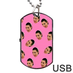 Crying Kim Kardashian Dog Tag Usb Flash (two Sides) by Valentinaart