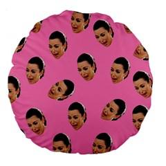 Crying Kim Kardashian Large 18  Premium Round Cushions by Valentinaart