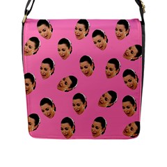 Crying Kim Kardashian Flap Messenger Bag (l)  by Valentinaart