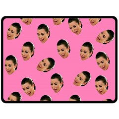 Crying Kim Kardashian Double Sided Fleece Blanket (large)  by Valentinaart