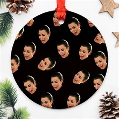 Crying Kim Kardashian Round Ornament (two Sides) by Valentinaart