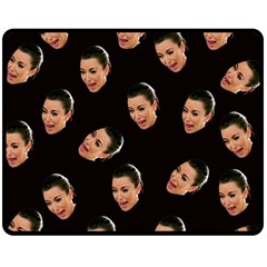 Crying Kim Kardashian Fleece Blanket (medium)  by Valentinaart