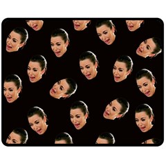 Crying Kim Kardashian Double Sided Fleece Blanket (medium)  by Valentinaart