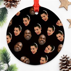 Crying Kim Kardashian Round Ornament (two Sides) by Valentinaart