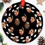 Crying Kim Kardashian Ornament (Round Filigree) Front