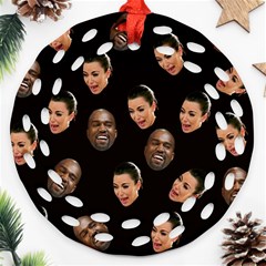 Crying Kim Kardashian Round Filigree Ornament (Two Sides)