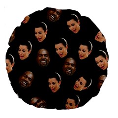 Crying Kim Kardashian Large 18  Premium Round Cushions by Valentinaart