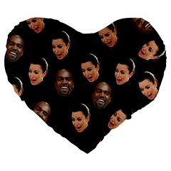 Crying Kim Kardashian Large 19  Premium Heart Shape Cushions