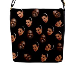 Crying Kim Kardashian Flap Messenger Bag (L) 