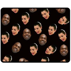 Crying Kim Kardashian Double Sided Fleece Blanket (medium)  by Valentinaart