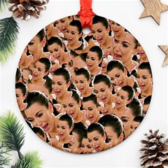 Crying Kim Kardashian Ornament (round) by Valentinaart