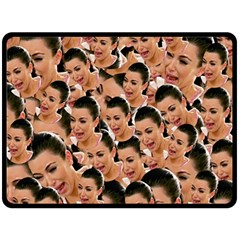 Crying Kim Kardashian Fleece Blanket (large)  by Valentinaart