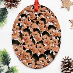 Crying Kim Kardashian Ornament (oval Filigree) by Valentinaart