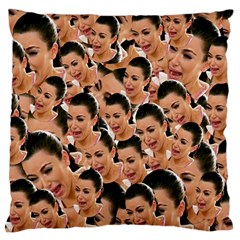 Crying Kim Kardashian Large Cushion Case (two Sides) by Valentinaart