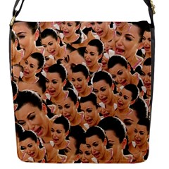 Crying Kim Kardashian Flap Messenger Bag (s) by Valentinaart