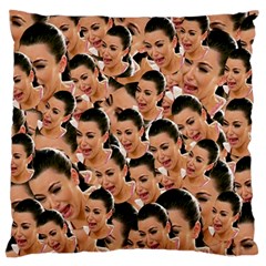 Crying Kim Kardashian Large Flano Cushion Case (one Side) by Valentinaart