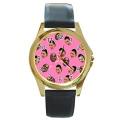 Crying Kim Kardashian Round Gold Metal Watch by Valentinaart