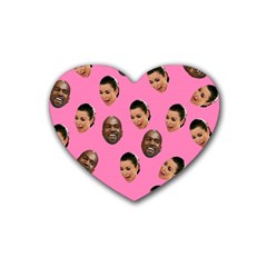 Crying Kim Kardashian Rubber Coaster (heart)  by Valentinaart