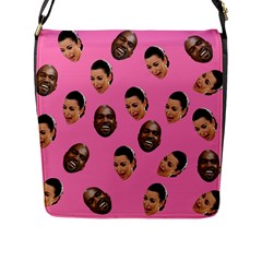 Crying Kim Kardashian Flap Messenger Bag (l)  by Valentinaart