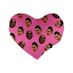 Crying Kim Kardashian Standard 16  Premium Flano Heart Shape Cushions by Valentinaart