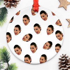 Crying Kim Kardashian Ornament (round) by Valentinaart